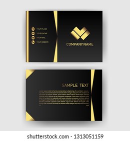 business card template with gold gradient luxury