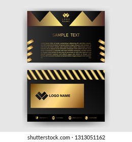 business card template with gold gradient luxury