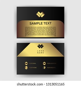 business card template with gold gradient luxury