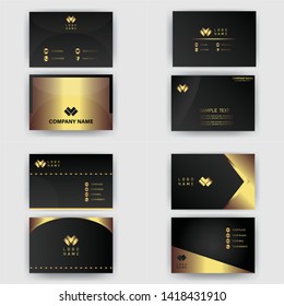 business card template and gold gradient luxury