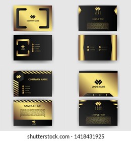 business card template with gold gradient luxury