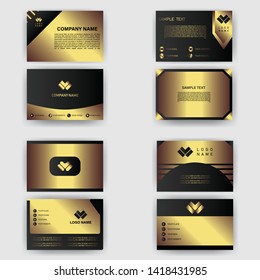 business card template with gold gradient luxury