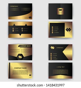 business card template with gold gradient luxury