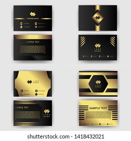 business card template with gold gradient luxury