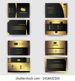 business card template with gold gradient luxury