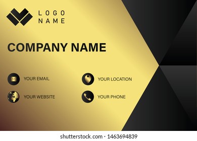 business card template with gold gradient luxury modern presentation template
