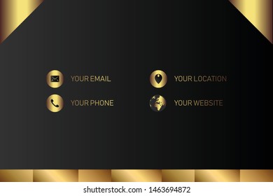 business card template with gold gradient luxury modern presentation template

