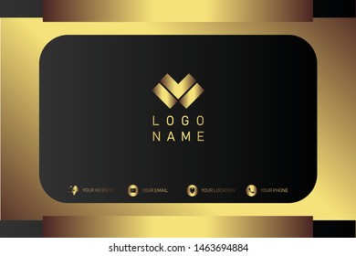 business card template with gold gradient luxury modern presentation template
