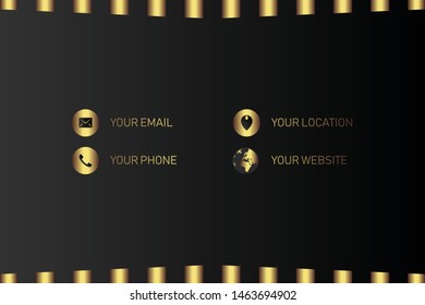 business card template with gold gradient luxury modern presentation template
