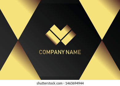 business card template with gold gradient luxury modern presentation template
