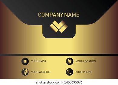 business card template with gold gradient luxury modern presentation template
