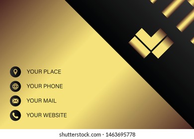business card template with gold gradient luxury modern presentation template
