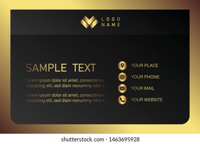 business card template with gold gradient luxury modern presentation template
