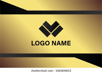 business card template with gold gradient luxury modern presentation template
