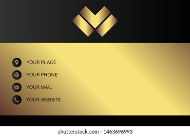 business card template with gold gradient luxury modern presentation template
