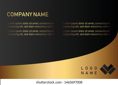 business card template with gold gradient luxury modern presentation template
