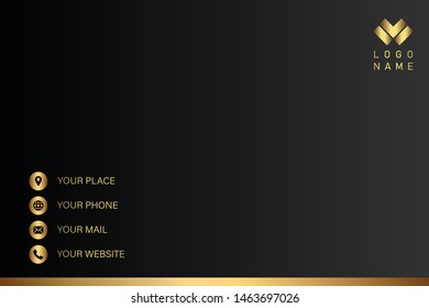 business card template with gold gradient luxury modern presentation template
