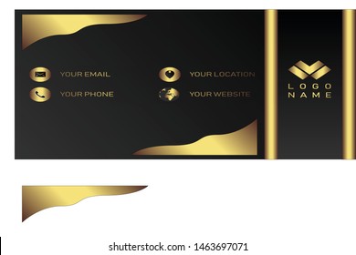 business card template with gold gradient luxury modern presentation template
