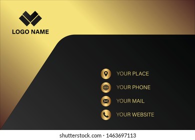 business card template with gold gradient luxury modern presentation template
