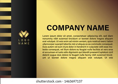 business card template with gold gradient luxury modern presentation template
