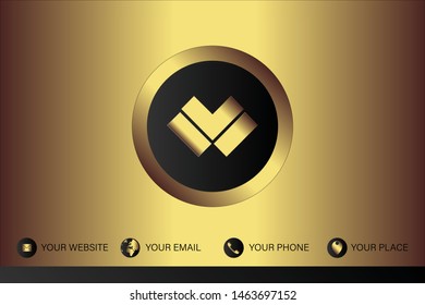 business card template with gold gradient luxury modern presentation template

