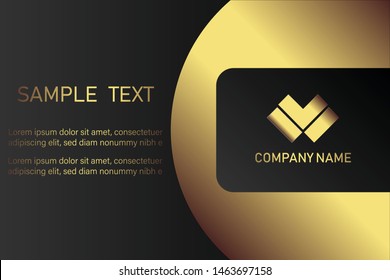 business card template with gold gradient luxury modern presentation template
