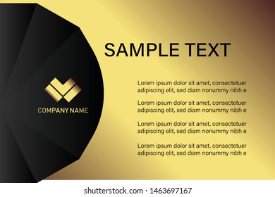 business card template with gold gradient luxury modern presentation template
