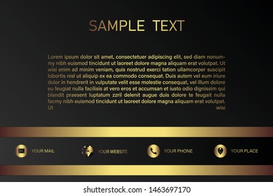 business card template with gold gradient luxury modern presentation template
