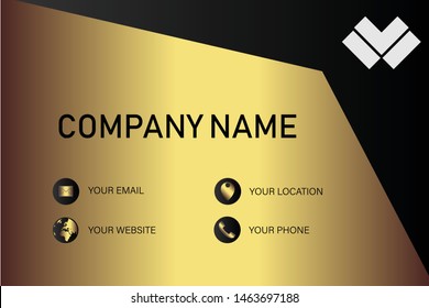 business card template with gold gradient luxury modern presentation template
