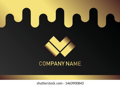 business card template with gold gradient luxury modern presentation template
