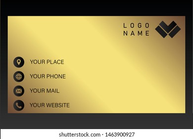 business card template with gold gradient luxury modern presentation template
