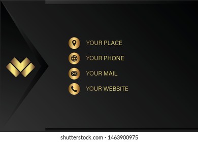 business card template with gold gradient luxury modern presentation template
