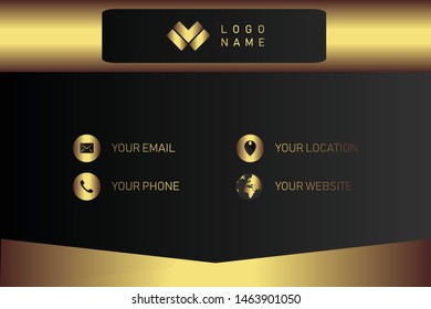 business card template with gold gradient luxury modern presentation template
