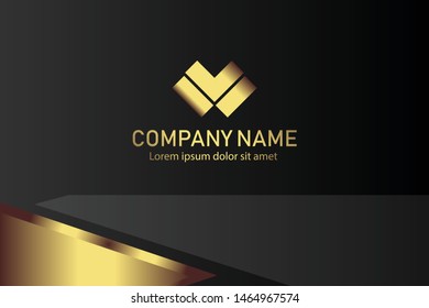 business card template with gold gradient luxury modern presentation template

