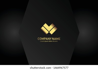 business card template with gold gradient luxury modern presentation template
