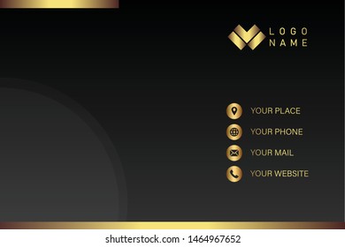 business card template with gold gradient luxury modern presentation template
