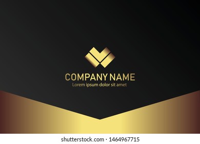 business card template with gold gradient luxury modern presentation template
