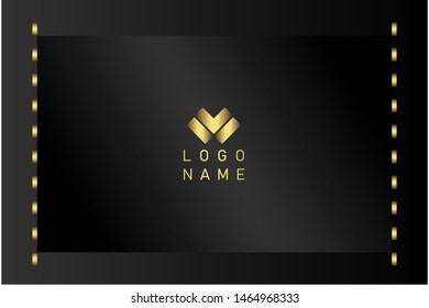 business card template with gold gradient luxury modern presentation template
