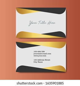 business card template with gold gradient luxury