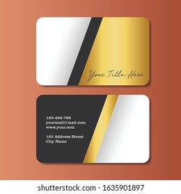business card template with gold gradient luxury