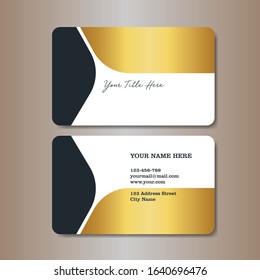 business card template with gold gradient luxury