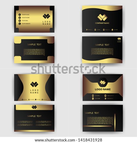 business card template with gold gradient luxury