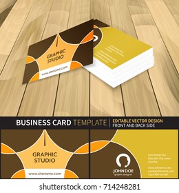 Business card template for graphic studio. Front and back side.