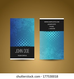 Business Card Template With Grunge Blue Background