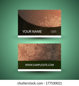 Business Card Template with Grunge Retro Style Background
