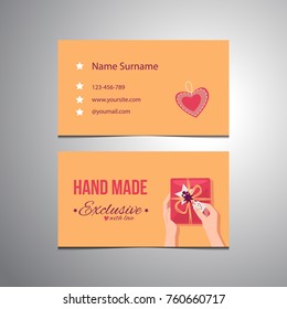 Business card template for hand made studio