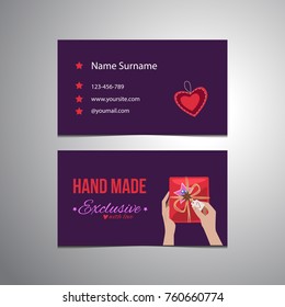 Business card template for hand made studio