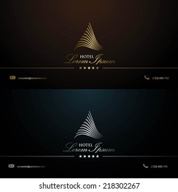 Business Card Template For Hotel - Vector Illustration