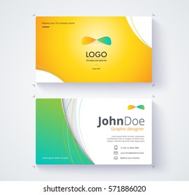 Business card template include sample logo and text. Template design.