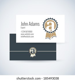 business card template with initial emblem letter a white star abstract background scene performance sign empty business letterpress silhouette concept creative flag approval writing presentation offs